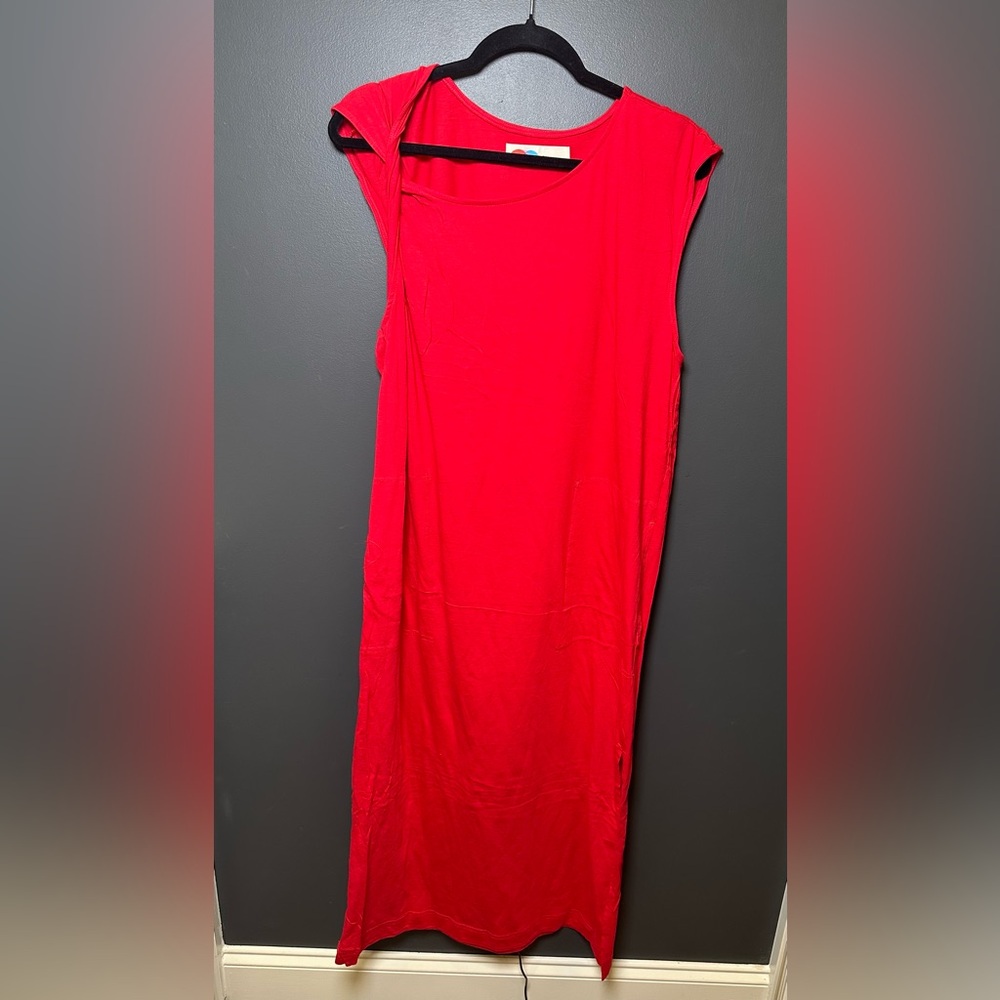 Free People | FP Beach Drew Midi | Red | Twisted Sleeve | Medium | NWOT - Picture 5 of 9